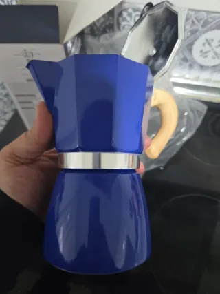 Cafetera Italiana Expreso 6 Tazas Azul