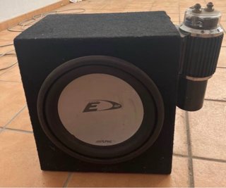 Cajón Subwoofer Alpine Negro/Plata