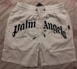 Costume Palm Angels Bianco Logo Taglia XL Shorts