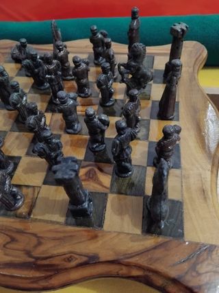 Ajedrez Vintage Madera y Metal