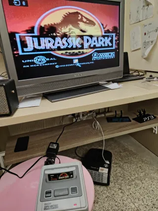 Console Super Nintendo SNES con scatola e 3 giochi