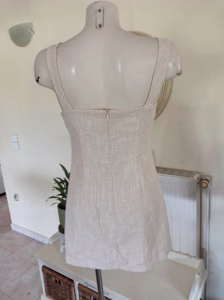 Vestido beige conchas S