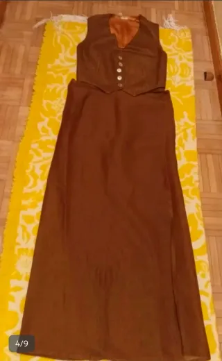 Chaleco largo marrón talla S Sin estrenar