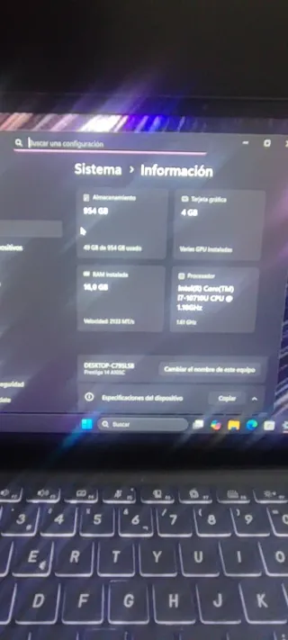 Portátil MSI Prestige 14 Gaming