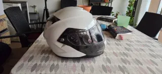 Casco Modular Moto HJC Blanco y Negro