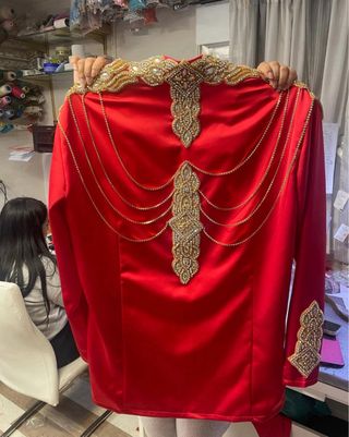 Traje Gitano Boda Novio Rojo Dorado