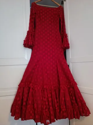 Traje Flamenca Rojo Lunares Talla Única