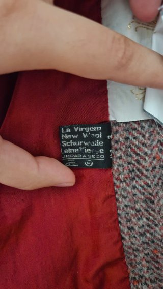 Casaco Blazer Lã Vermelho Tamanho 44