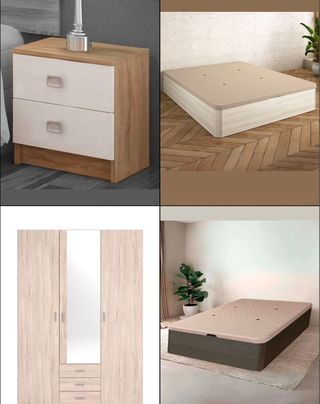 Canapé abatible madera y colchones