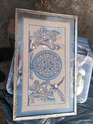 Cuadro Azteca Grande Hecho a Mano