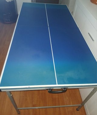 Mesa de Ping Pong Plegable Azul