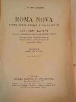 Tempini, O. "RomaNova Esercizi Latini volume 2"SEI