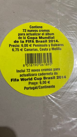 Cromos Actualización Panini Mundial Brasil 2014