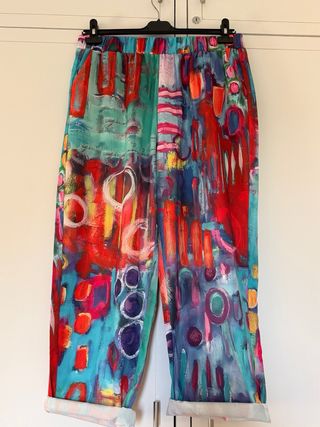 Calças Verão Estampadas XXL veste facilmente um 46