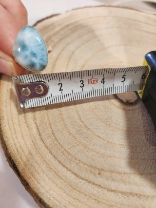 Anillo Plata y Piedra Larimar Ajustable