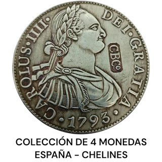 🇪🇦 4 MONEDAS 8 REALES RESELLO CHELINES