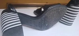 Sandali Vicenza n.37 tacco righe bianche e nere