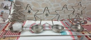 Portacandele Stelle Acciaio