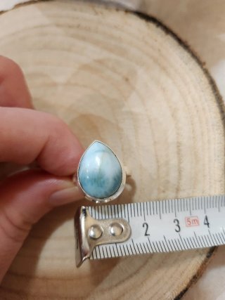 Anillo de Plata y Piedra Larimar, ajustable