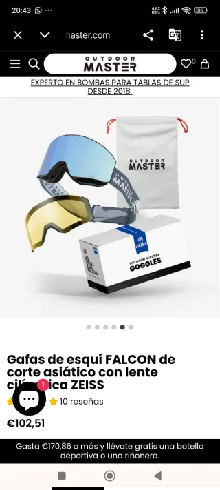 Gafas Outdoor Master Zeiss Snowboard