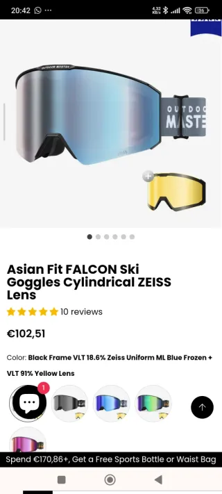 Gafas Outdoor Master Zeiss Snowboard