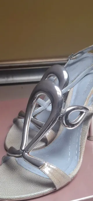 Sandalo Baldinini donna Tg 37 Beige/Argento