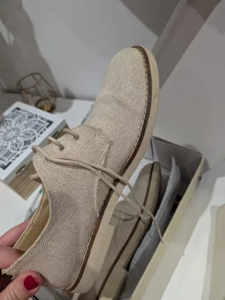 Zapatos comunión niño beige tela