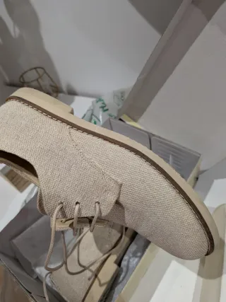 Zapatos comunión niño beige tela