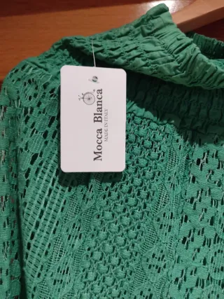 Pantalón Palazzo punto calado. Cintura elástica 28