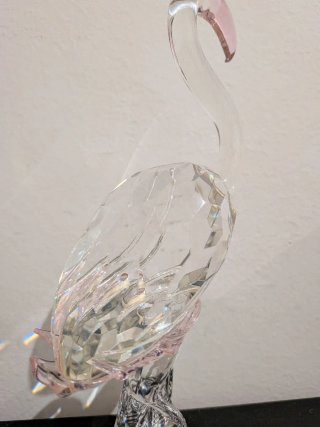Flamingo in Vetro Trasparente e Rosa