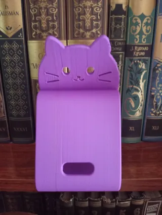 Soporte móvil gato morado