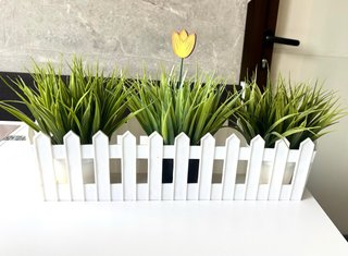Jardinera Ikea Blanca con 3 Macetas