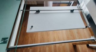 Mesa de salón extensible cristal y metal
