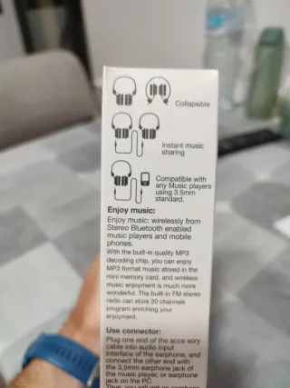 Auriculares Bluetooth, nuevos, precinto sin abrir.