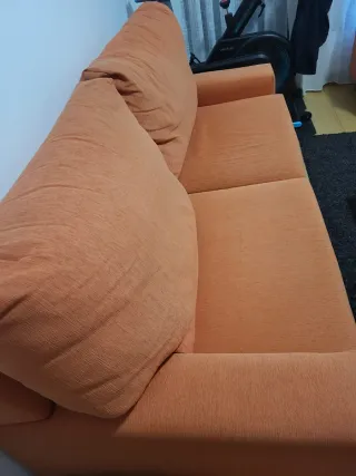 Sofá 2 plazas y sillón naranja