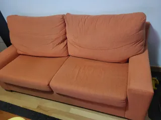 Sofá 2 plazas y sillón naranja