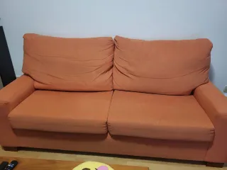 Sofá 2 plazas y sillón naranja