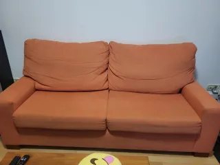 Sofá 2 plazas y sillón naranja