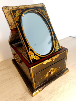 Joyero Chino Antiguo Negro Dorado