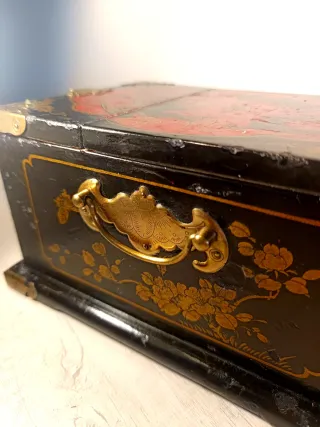 Joyero Chino Antiguo Negro Dorado