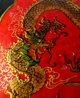 Joyero Chino Antiguo Negro Dorado