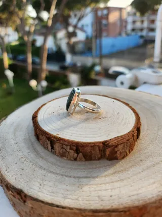 Anillo de Plata y Piedra Serafinita, ajustable