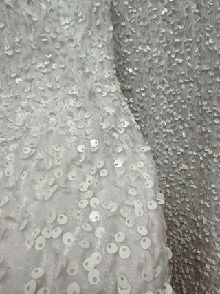 Vestido lentejuelas blanco manga larga