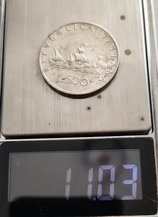 Moneda 500 liras, plata año 1960