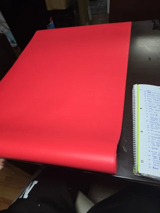 Alfombrilla escritorio cuero sintético roja