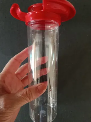 Jarra Italiana Heladera Roja y Transparente
