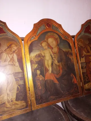 Retablo Virgen con Ángeles Antiguo