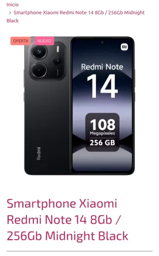 Xiaomi Redmi Note 14 8GB/256GB Negro