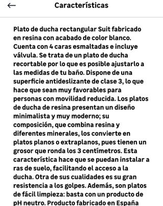 Plato de ducha de piedra blanco