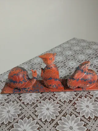 Set 3 animaletti ceramica decorati